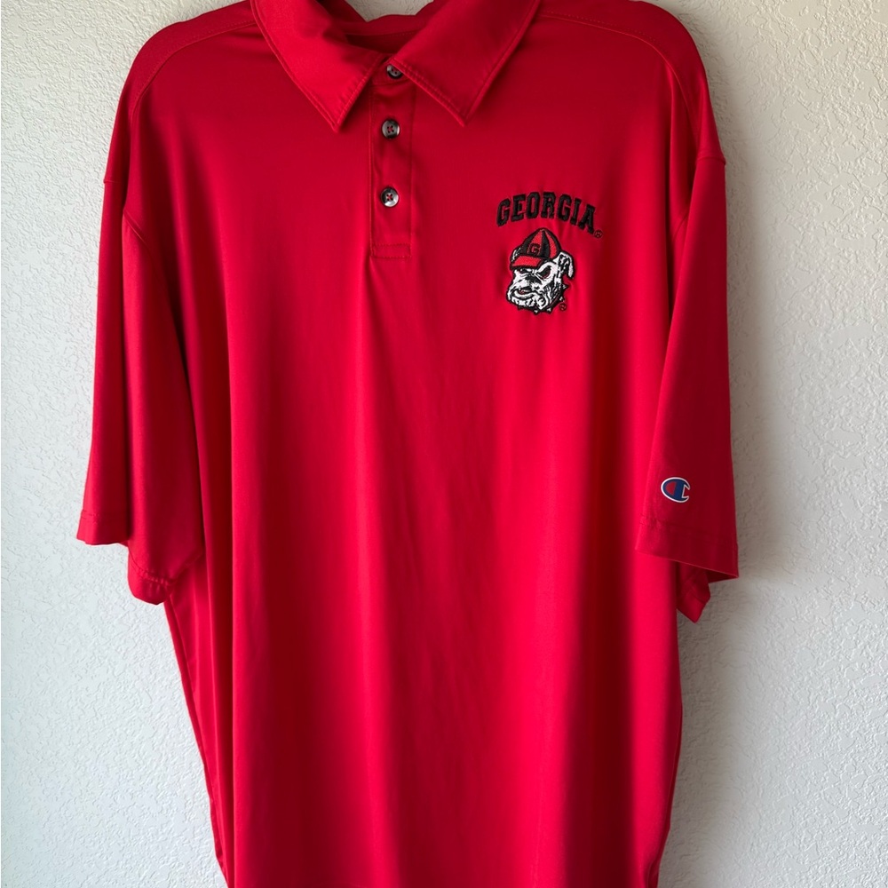 Champion Red Polo Shirt with Georgia Bulldogs Logo
